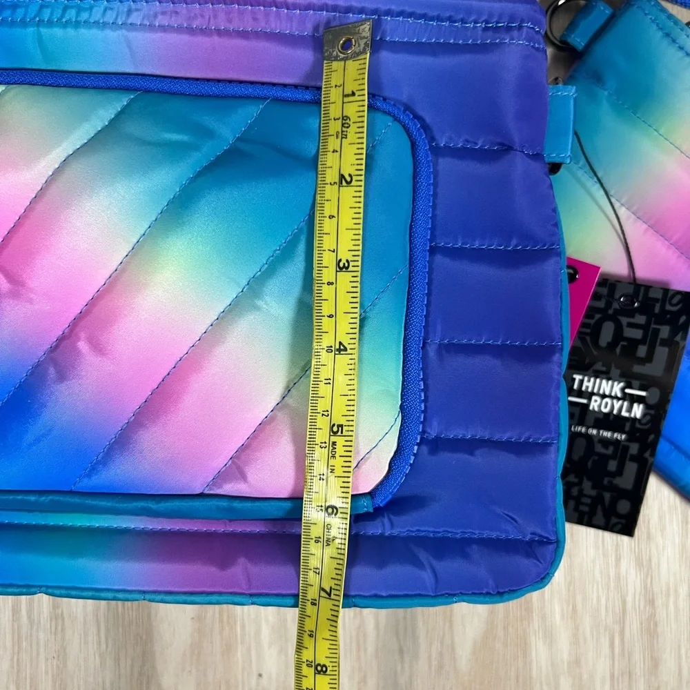 THINK ROYLN Ombre Rainbow Quilted Bag with Pouch